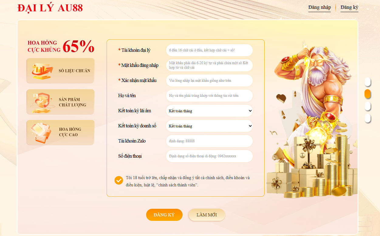 AU88 – NHÀ CÁI UY TÍN HÀNG ĐẦU, AU 88 LINK TRUY CẬP MỚI NHẤT 2026 31 Quy trình trở thành đại lý Au88 diễn ra vô cùng đơn giản.